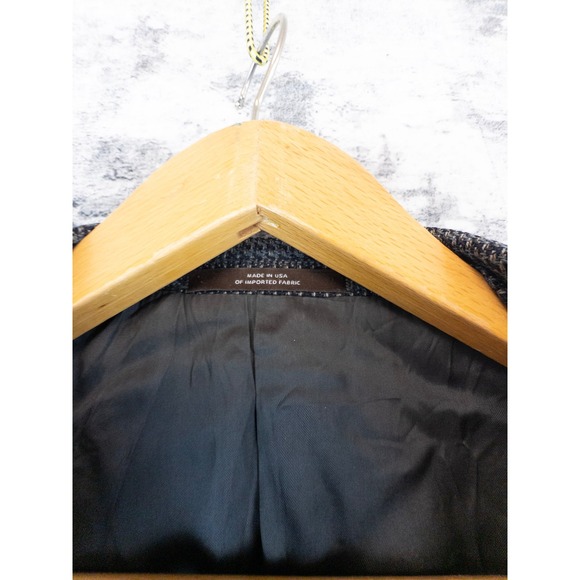 JOSEPH ABBOUD Men's Blue Blazer Jacket Two Tone Woven Houndstooth Wool 40R - Picture 8 of 8